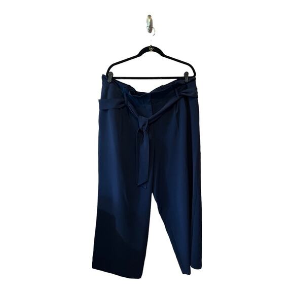 Boden Paperbag Tie Waist Wide Leg Trouser size 16 Navy - Picture 1 of 11
